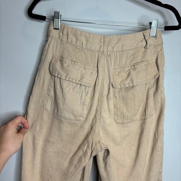 FRAME Linen Blend Twill Cargo Pants - Picture 5 of 10